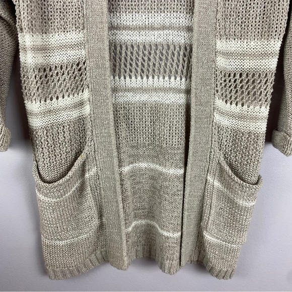 ANTHROPOLOGIE Left on Houston Cream Crochet Open Cardigan Small - Picture 4 of 9